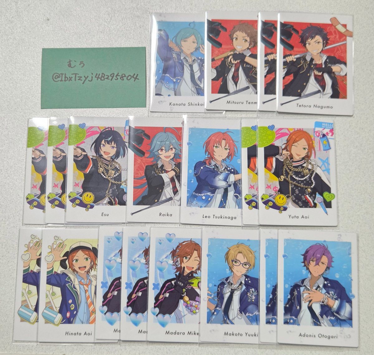 IbxTzyj4B295804's tweet photo. 交換 譲渡 あんスタ ぱしゃっつ P.A.shots!! Extra -SELECTION 10 UNIT SONG-

譲)真 エス レオ ゆうた ひなた ライカ 奏汰 アドニス 斑 鉄虎 光
求) 同異種 巽 or 定価+送料

大阪手渡し、又は郵送。
お気軽にお声かけください⋆˙⟡ https://t.co/hxeXcGnNNV