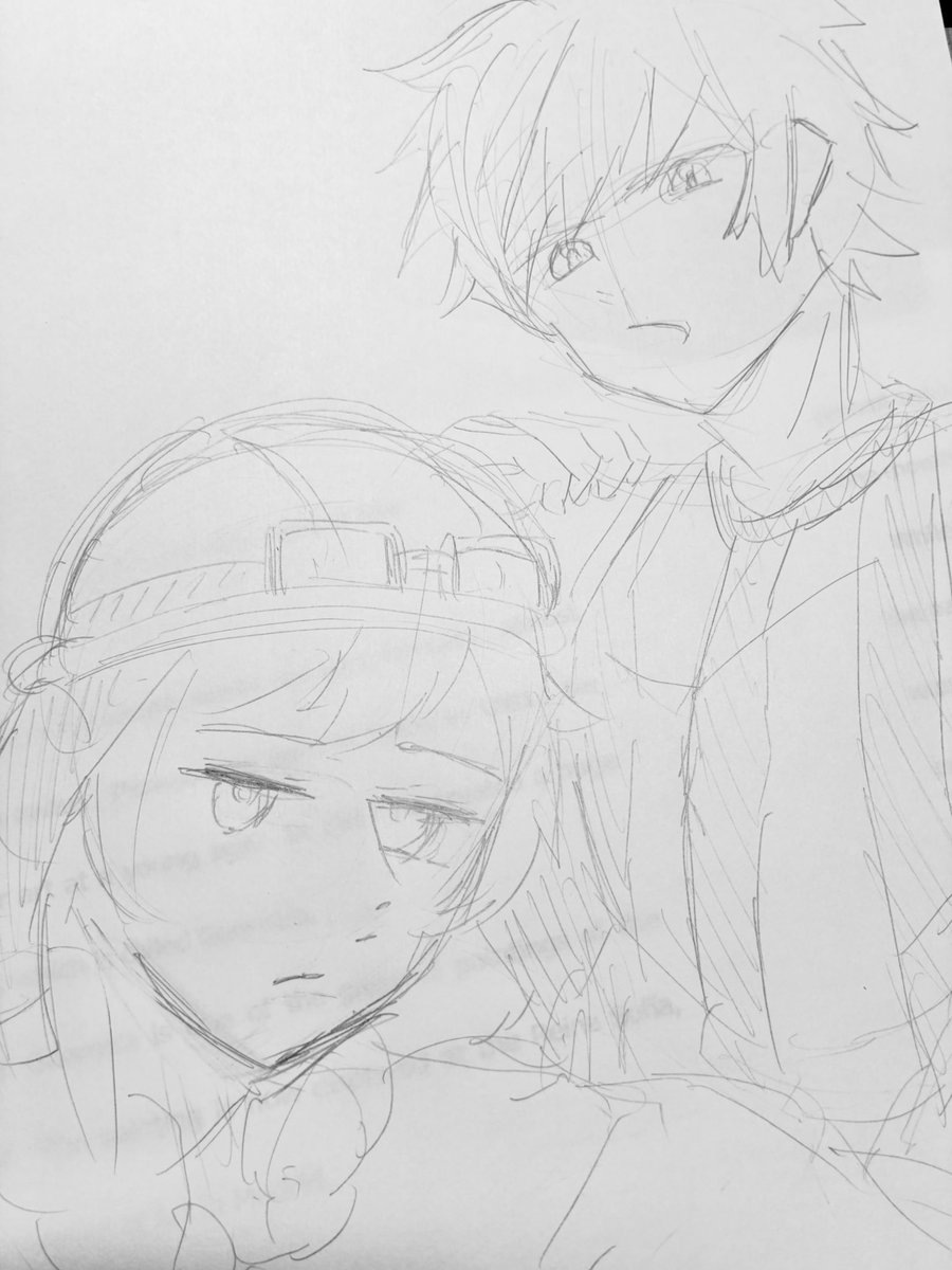 hatimitu_61w's tweet photo. せんこーはいが描きたいのラフ https://t.co/AvyuzuCTwg