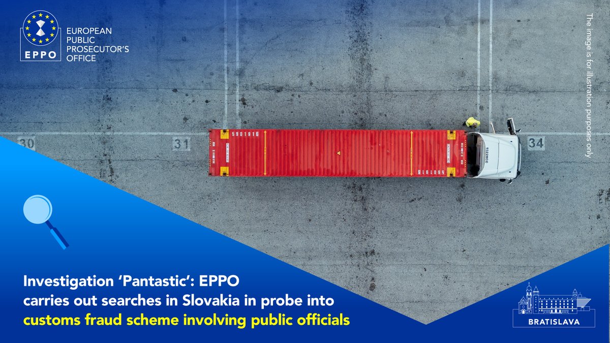 EUProsecutor's tweet photo. Investigation ‘Pantastic’: The EPPO in Bratislava 🇸🇰 is probing customs fraud involving Chinese textiles and footwear, with €12 million in bribes allegedly paid to public officials. Case reported by @EUAntiFraud. Read more: https://t.co/bWGbj27wRK https://t.co/gTBc9S1ee8