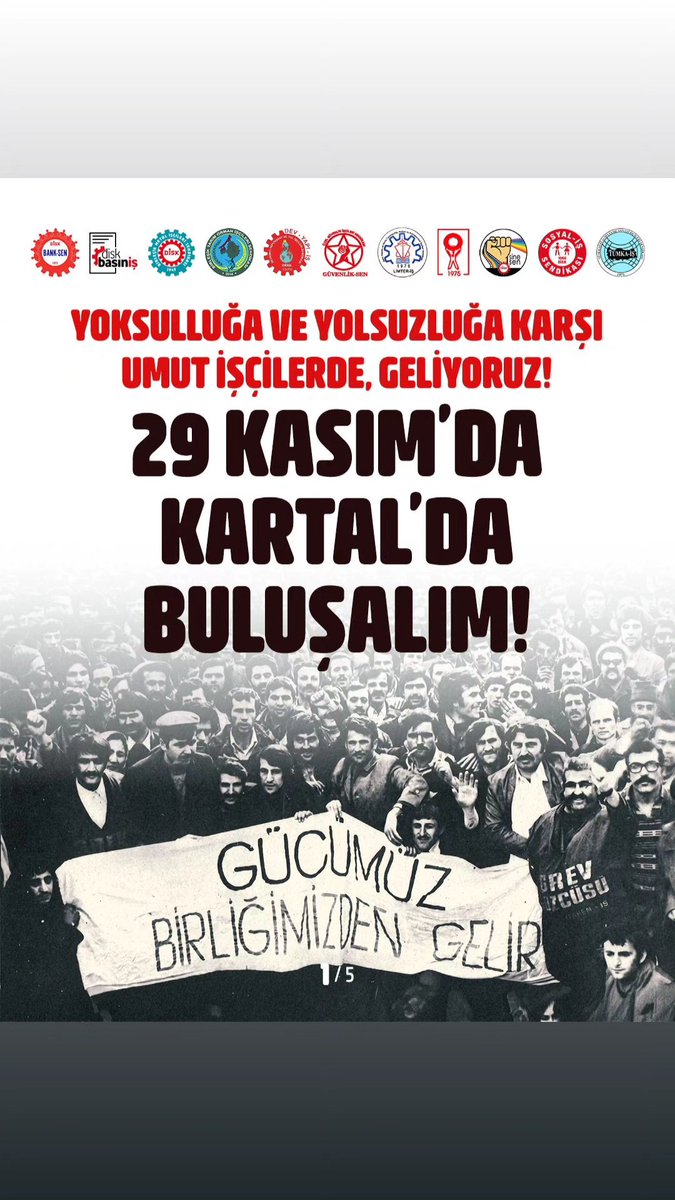 Disk_tumkais's tweet photo. Gücümüz Birliğimizden Gelir👊
29 Kasım'da Kartal'da buluşalım https://t.co/Xt2hGxuwk2
