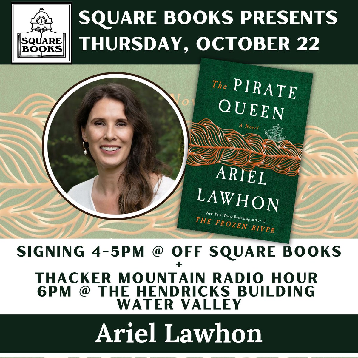 SquareBooks's tweet photo. What a wonderful week to wrap up our October events! Ariel Lawhon is here TONIGHT, then join us for our ACOTAR release party Monday night, Susan B. Adams on Tuesday, and Jere Nash + Andy Taggart on Wednesday. Next Thursday, catch Micaiah Johnson on Thacker for The Unhaunting! https://t.co/cA7Vp2jRBD