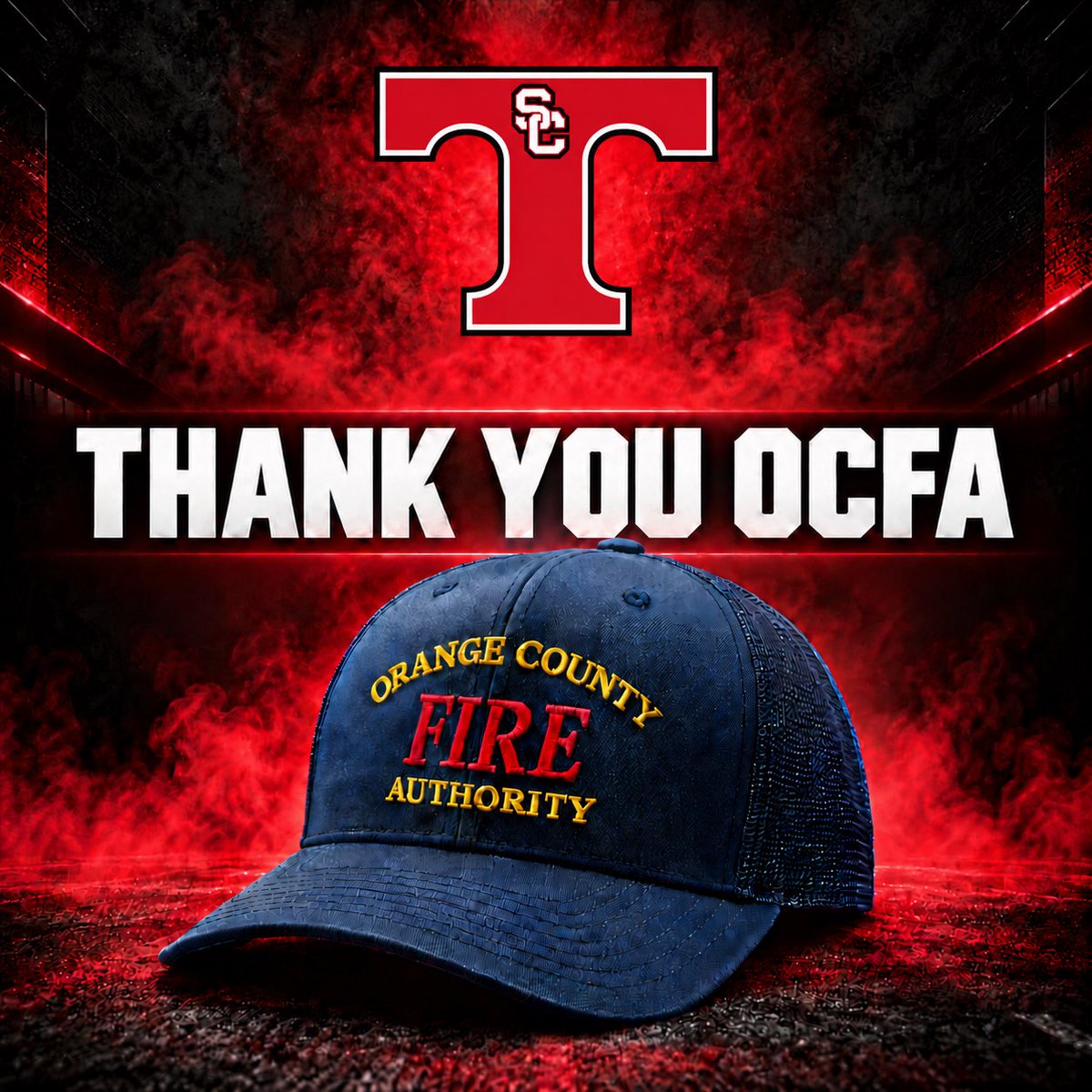 Tritonfootball's tweet photo. As a way to say “Thank You” to our first responders who battled the Norte Fire, both football staffs will be wearing @OCFireAuthority hats during our @CIFSS @SoCaliFord Game of the Week

Their Heroic actions saved lives/ properties and should be recognized! 🔱🚨🏆🏈 https://t.co/ppa5Lzyem8
