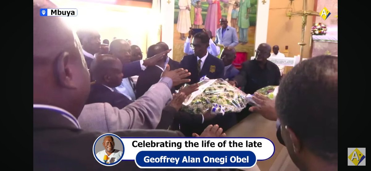 SmackObs's tweet photo. Old boys led by the board chairman, @SMACK_UG, lay their wreath on the casket of the late Mr. Geoffrey A Onegi-Obel of the @Smack70s cohort. https://t.co/lFPbk9S0V7