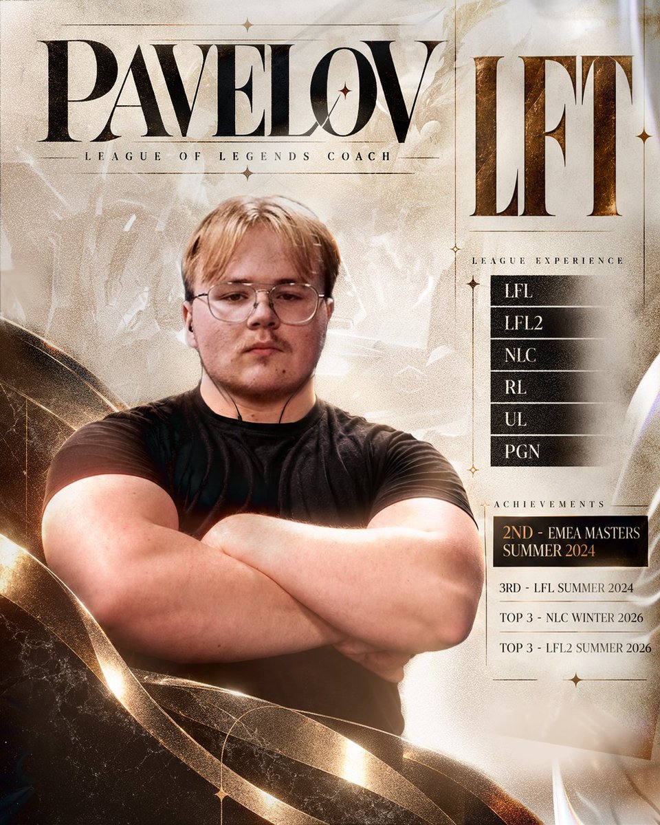 Pavelov_'s tweet photo. LFT for 2027!

After a good split at @Galions_ I am exploring options as Head/Assistant/Positional Coach! 

References: @nahovskylol, @grzybarez 

For any business inquiries, please contact my agent @LeoVal94 https://t.co/vlpU8UFwBX