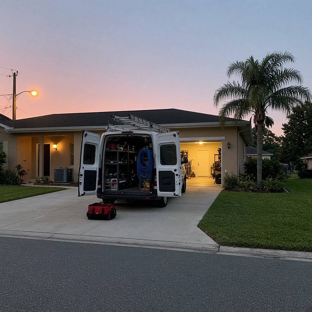 TForge57515's tweet photo. 7:05pm. Their AC quits. They call you. Voicemail.

7:15pm. Another company's van is in their driveway.

VoiceForge answers after hours and books the job on your calendar. You stay off the clock. The job stays yours.
https://t.co/FQrAvJmn0v https://t.co/PUsSGZ3rKT