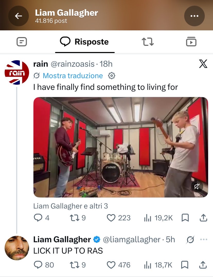 rainzoasis's tweet photo. Grazie a tutti del supporto che ci avete dato e soprattutto al solo ed unico @liamgallagher che ci ha fatto un regalo immenso e indimenticabile ci sta esplodendo la testa 🤯🤯🤯 https://t.co/MpNZoWGU6i