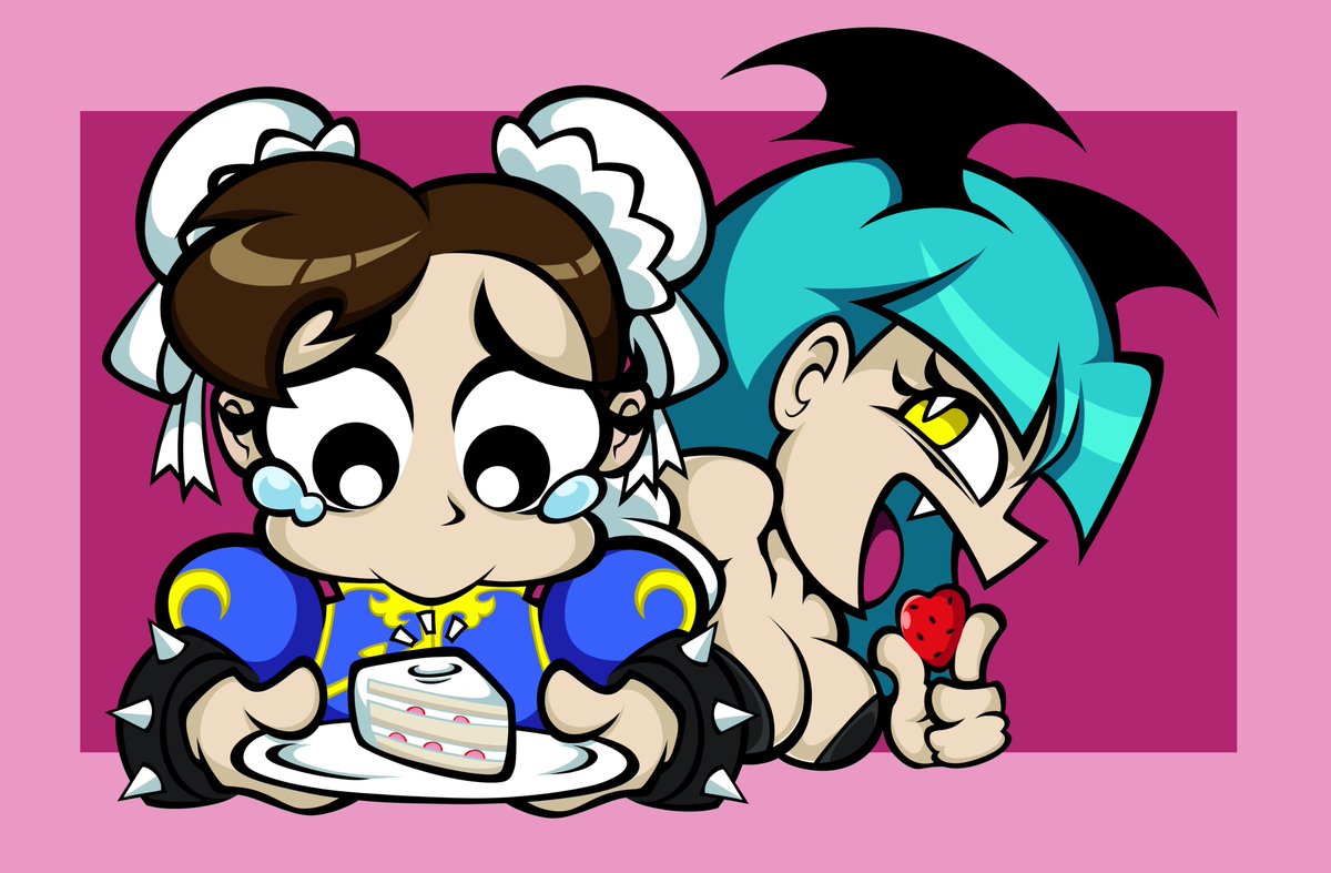 Wea_boolin's tweet photo. Lil Chun li &amp; Morrigan https://t.co/F07W6jpRSV