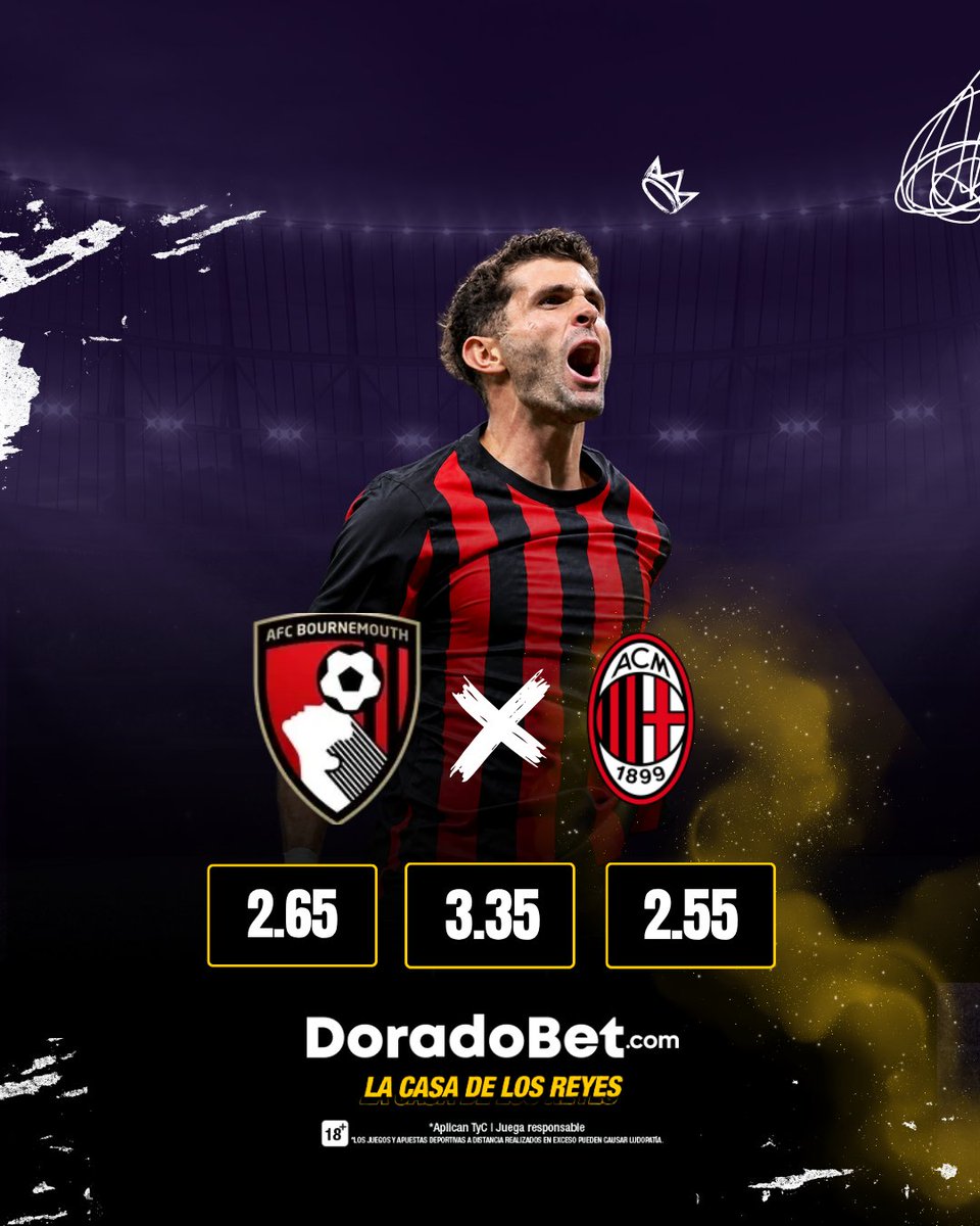DoradoBetEcu's tweet photo. Los Cherries buscarán sorprender con presión alta frente a una escuadra rossonera que contará con variantes letales en el frente de ataque.

📲 Juega ahora en @DoradoBetEcu https://t.co/tuMWCkz2FN