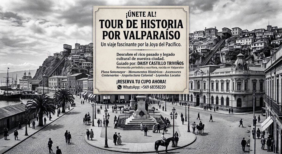 CapsulaInforma's tweet photo. Tour de Historia por Valparaíso, una experiencia única caminando por sus plazas emblemáticas, monumentos históricos y rincones llenos de leyendas. https://t.co/zHhXzAPQWZ