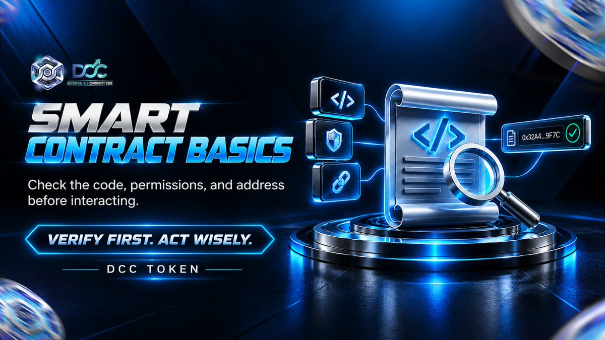 dcccode's tweet photo. 🔐 Smart Contract Basics: Verify First, Act Wisely!

Before interacting:
✅ Check the contract address
🔍 Review permissions
🛡️ Understand what you're signing

Never rush a wallet approval. Stay alert in Web3!
💙 DCC Token

#DCC #Web3Security #SmartContracts https://t.co/ZpSEEqk9ki