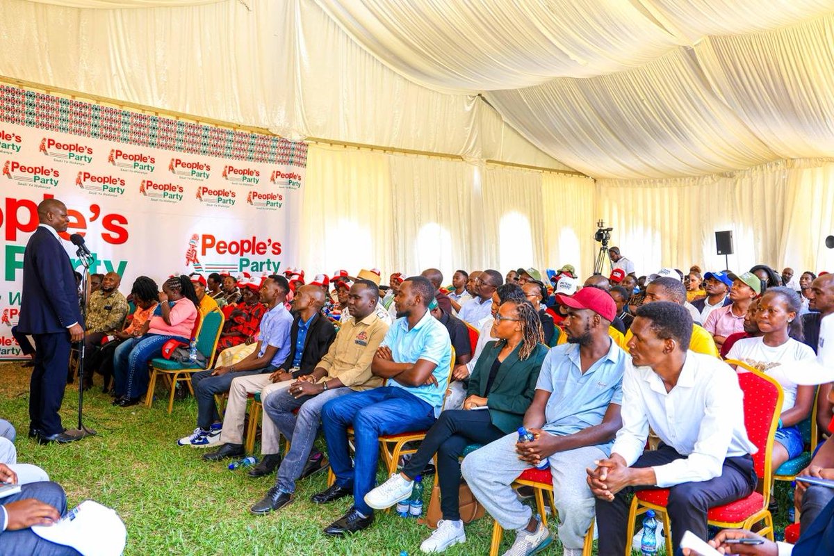 KamemeTvKenya's tweet photo. In Pictures: People’s Party of Kenya leader Ndindi Nyoro engages with party aspirants and delegations from across the country at the party’s headquarters in Nairobi. #KamemeTv https://t.co/MdihlC4NPZ