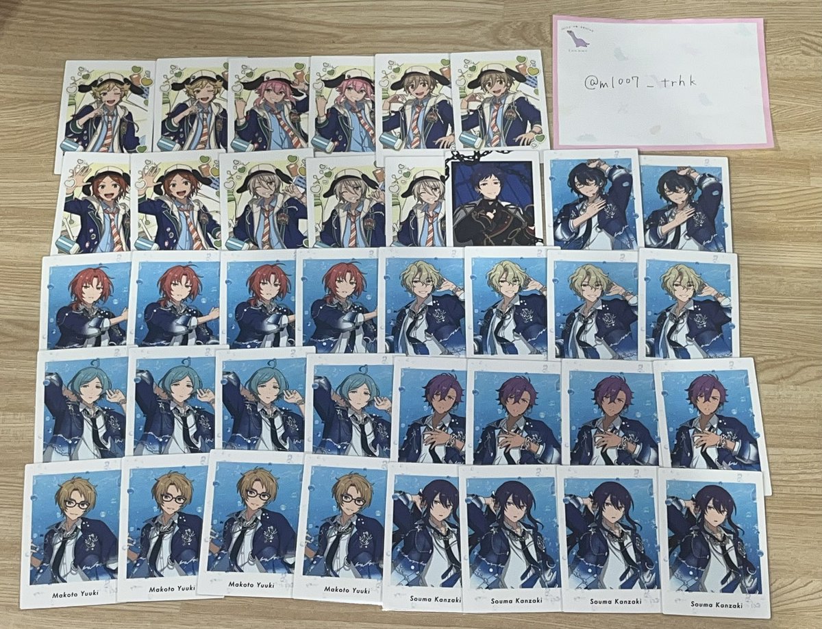 m1007_trhk's tweet photo. 【交換】あんスタ ぱしゃっつ P.A.shots Extra-SELECTION 10 UNIT SONG-

求）北斗

譲）宙 桃李 友也 ひなた 藍良 弓弦 つむぎ レオ 日和 奏汰 アドニス 真 颯馬 燐音 エス スバル 一彩 渉 斑 なずな ユメ 創 敬人 ジュン 夏目 カンナ こはく 維吹 ライカ 晃牙 光 紅郎 鉄虎 茨 千秋

郵送のみ📮 https://t.co/M6uV8HfprY