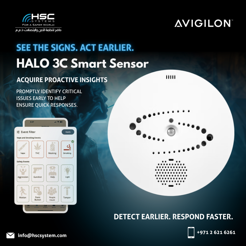 HSCSystem's tweet photo. See the signs. Act earlier. HALO Smart Sensor 3C delivers proactive insights to help detect critical issues and respond faster.

#HSCS 
#forasaferworld #uae #abudhabi #dubai #digitaltransformation
#AVIGILON #HALOSmartSensor #HALO3C #ProactiveSafety 

#ملتزمون_ياوطن
#نتصدر_المشهد https://t.co/Mm41BoGbYZ