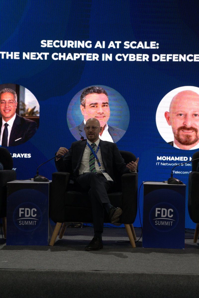 FDCSummit's tweet photo. Securing AI at scale: leaders from Orange Egypt, HD Bank, FAB Misr, Telecom Egypt and @Trellix mapped the next chapter in cyber defense at #FDCSummit2026.
#FDCSummit #CyberSecurity #AI https://t.co/rOWb42d942
