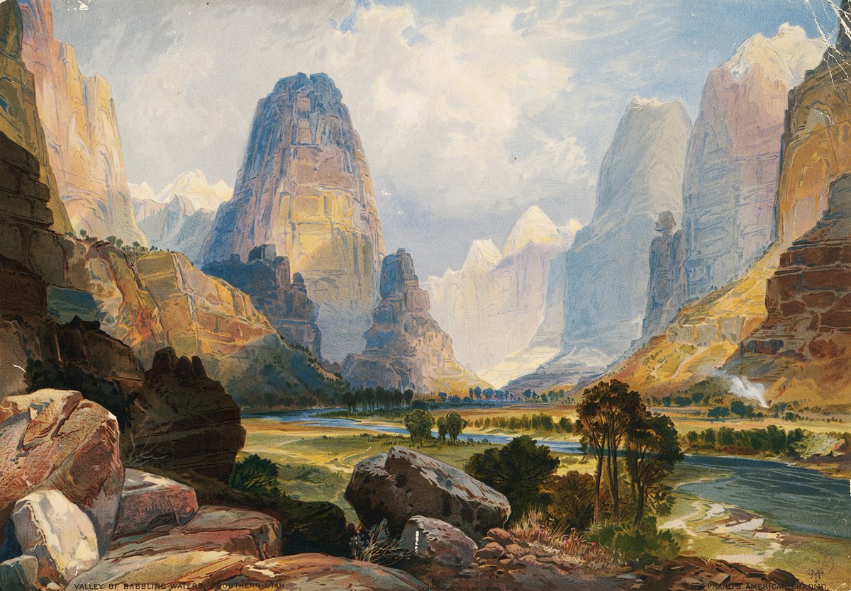 RomanticCanvas's tweet photo. Valley of Babbling Waters, Southern Utah
Thomas Moran, ca. 1875 https://t.co/AYIQ8e9BuJ