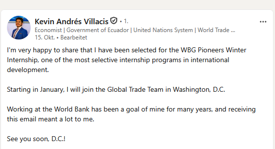 MEIG_Programme's tweet photo. We congratulate #MEIGProgramme alumnus Kevin Andres Villacis Flores on this new step in his #career! All the best!

https://t.co/e76xka448C

@UNIGEnews @unige_en @GSI_UNIGE @CEJE_UNIGE @FloresVillacis https://t.co/Im9iImKIdG
