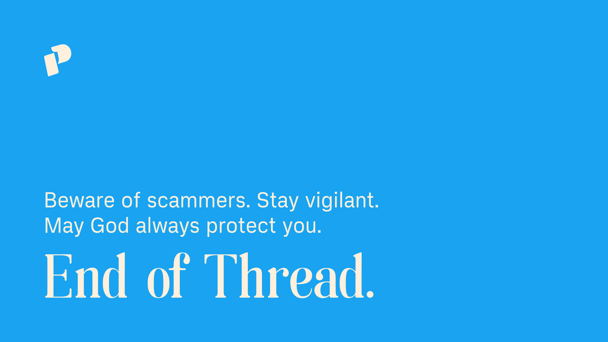paboxoxyz's tweet photo. This is the last post in the thread.

Stay vigilant, and beware of scammers! https://t.co/eAo7UIL7n6