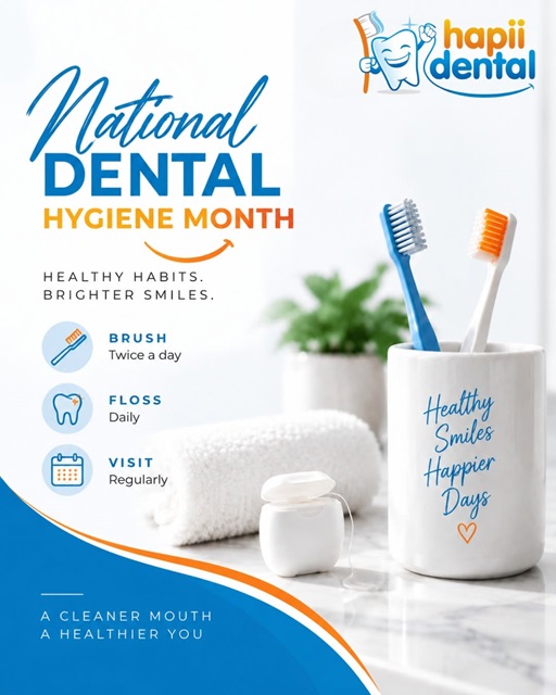 hapiidental's tweet photo. 🦷 Healthy smiles are built on the little things we do every day! Brush, floss, and keep up with routine dental visits. 💙 At Hapii Dental, we’re here to support your oral health, one habit at a time. ✨ #HapiiDental #OralHealth #DentalHygiene https://t.co/sd8WHMAar0