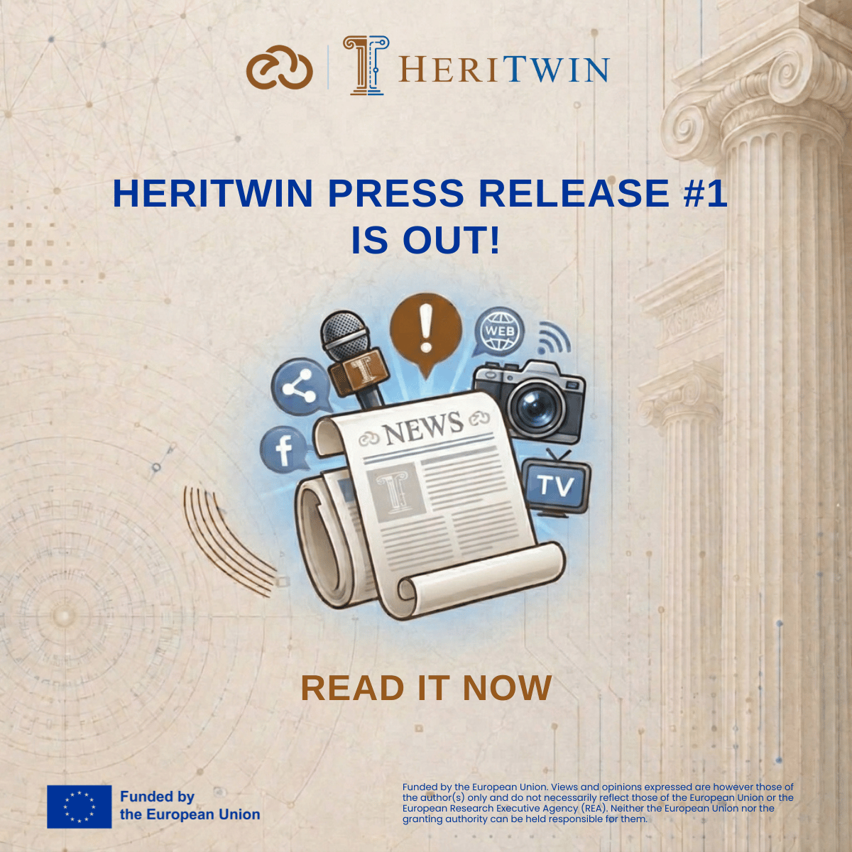 HERITWIN_EU's tweet photo. 🚀 Exciting news! Our first official press release is out, detailing our Kick-off Meeting in Brussels! 📰🏛️

Discover how #HERITWIN is building cultural Digital Twins for Europe's heritage on the #ECCCH.

Read it here: https://t.co/cpvoauH4Kl

#CulturalHeritage #HorizonEurope https://t.co/EX8sEi737V