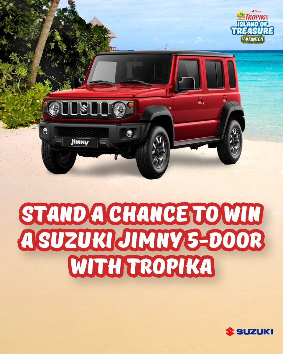 MyTropika's tweet photo. The stakes are getting higher on #IslandOfTreasure and you could be winning big with @SuzukiZA too! Tell us: who in your life is ALWAYS ready when you say, “Pack a bag, we’re going on an adventure”?

Tag them with #Tropika #SuzukiSA and #BornForMore to enter! 🚗💨 T&amp;Cs apply. https://t.co/kmMsefKYEs