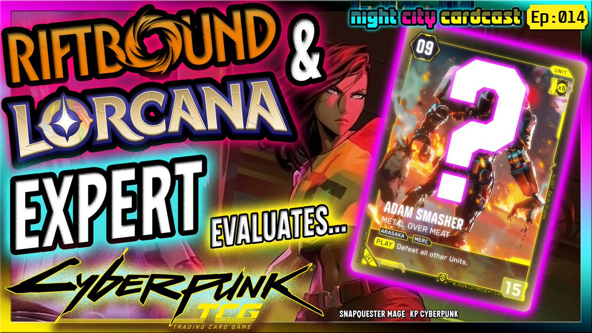 cfusionpm's tweet photo. Excited to share this awesome interview with @ShuffleUpCrispy as he blindly evaluates @Cyberpunk_TCG cards for the first time! A very fun episode!! https://t.co/3nsBKoGa3c