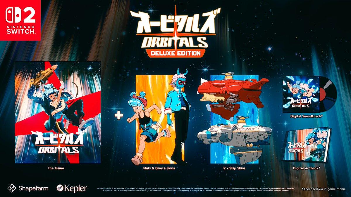 Kepler_Interact's tweet photo. Orbitals is out now on Nintendo Switch 2, with 20% off on the Digital Deluxe Edition today. https://t.co/zThZSvJbCH