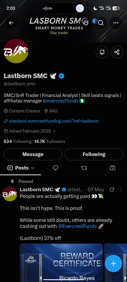 ELAMEENCEO's tweet photo. @lastborn_smc @LQHMarkets @muftee_kn Done sir https://t.co/QoYav1BA2t