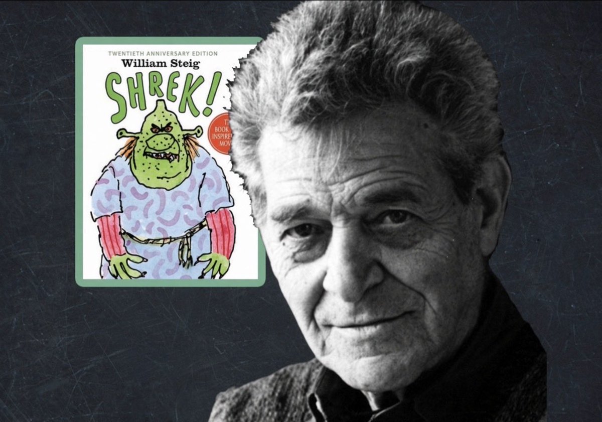 curatorWH's tweet photo. The name Shrek derives from the Yiddish word “shrek” (שרעק), meaning “fear” or “fright.” The character was created by Jewish American cartoonist William Steig for his 1990 children’s book, later adapted into the blockbuster DreamWorks film. https://t.co/gvXyOwMHsF