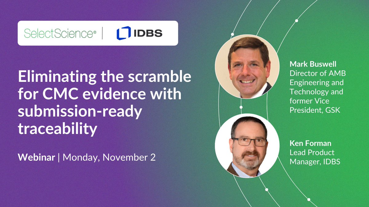 SelectScience's tweet photo. Rather than reconstructing scientific rationale when Module 3 preparation begins, discover how connected CMC evidence can help teams preserve critical knowledge throughout development, scale-up, and technology transfer. 

Register now: https://t.co/YEqtuRmQl6

@IDBSsoftware https://t.co/Tk3ne7ZrdG