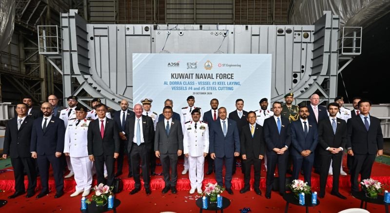 _edgegroup's tweet photo. EDGE marks three major milestones in the AL DORRA programme for the Kuwait Naval Force, with the keel laying of the third vessel and steel cutting of the fourth and fifth vessels at ST Engineering Marine’s Benoi Yard in Singapore.

Building on the AED 9 billion contract signed between EDGE and the Kuwait Ministry of Defence in June 2025, these developments highlight the programme’s steady advancement and reaffirm the enduring strategic partnership between the UAE and Kuwait.