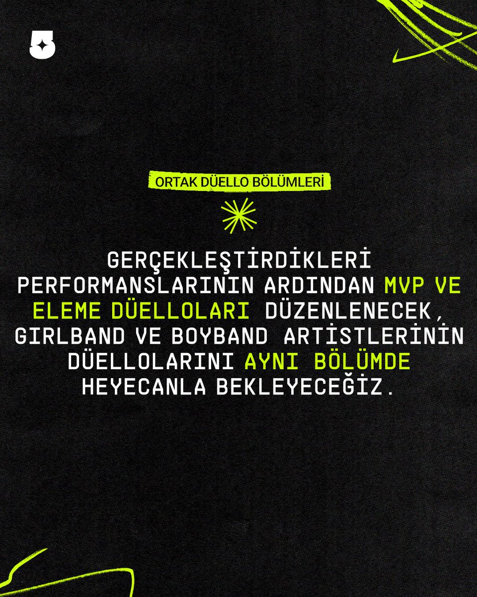 big5turkiye's tweet photo. Ana sezonda hem boyband hem de girlband artistlerimizi izleyeceğiz. Peki ya bölümlerdeki dağılımlar nasıl olacak? İşte böyle! 🫵🏻 https://t.co/mwLDpJLKES