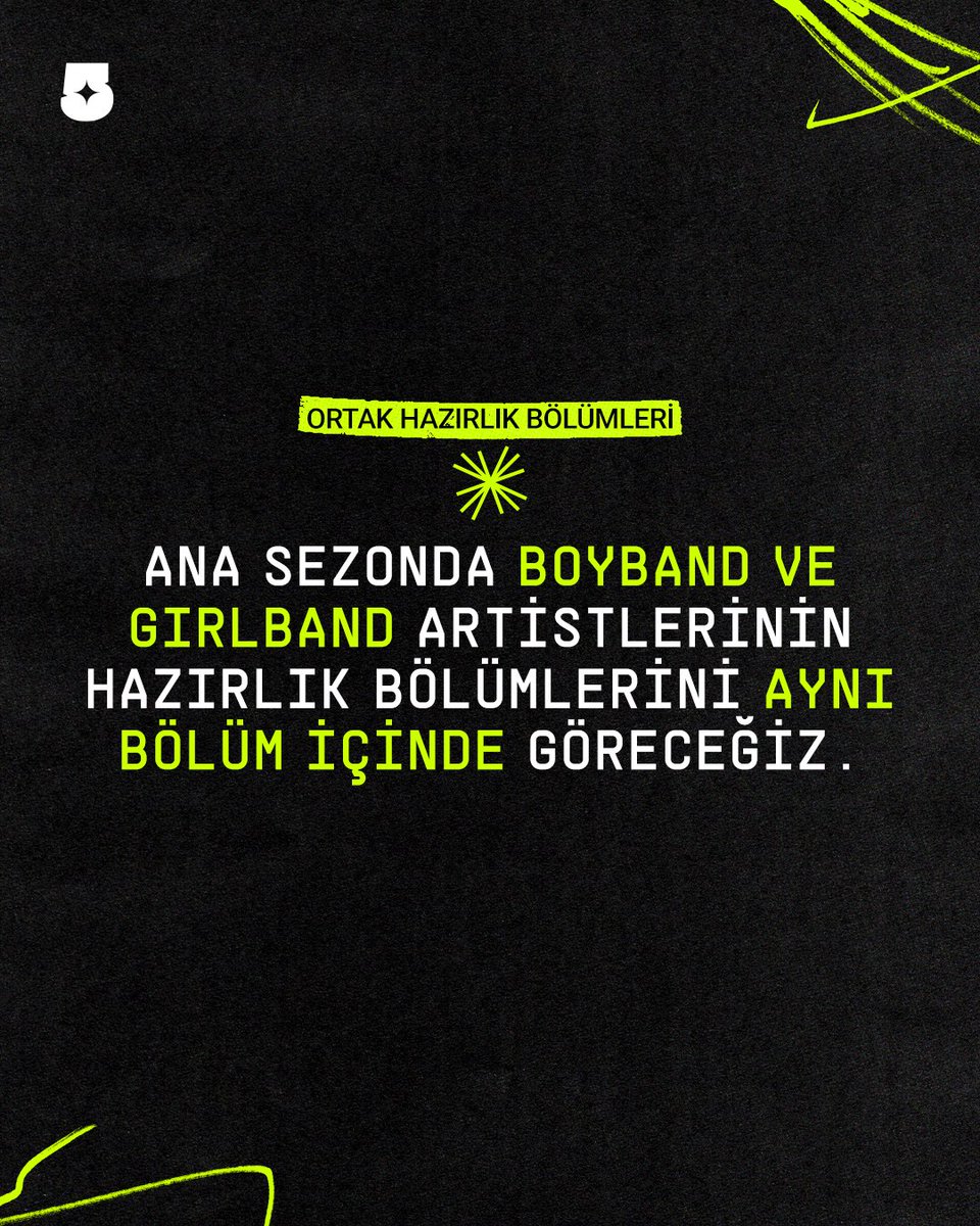 big5turkiye's tweet photo. Ana sezonda hem boyband hem de girlband artistlerimizi izleyeceğiz. Peki ya bölümlerdeki dağılımlar nasıl olacak? İşte böyle! 🫵🏻 https://t.co/mwLDpJLKES