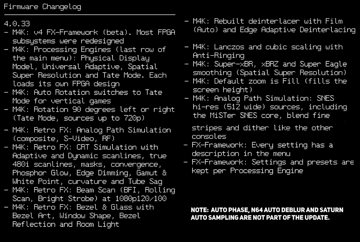 WobblingP's tweet photo. PixelFX dropped a huge Morph 4k firmware update. Many new CRT features, new smoothing methods, Edge Adaptive, rotate mode and more. The new CRT features are really impressive! 
Looooong read: https://t.co/e94DqplSvV
It's a beta so you will most likely run into some bugs as I did. https://t.co/Dz0304uKCS