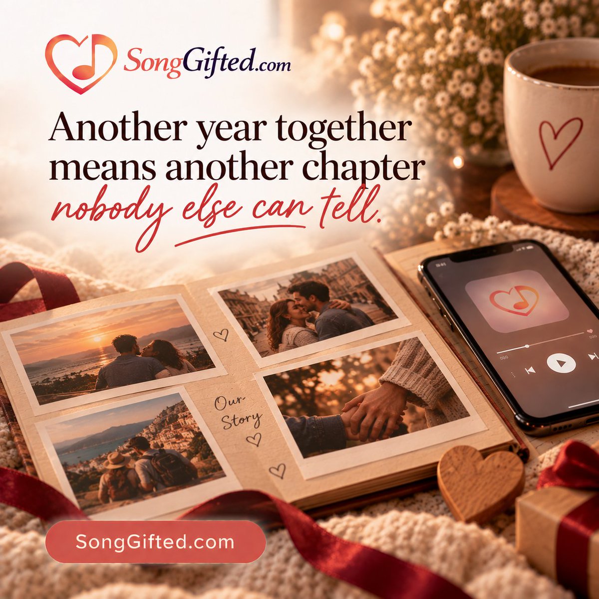 BooksToRead7's tweet photo. Another year together means another chapter nobody else can tell.

From the beginning to everything you've built since, your story has its own rhythm.

Maybe this chapter deserves a song.

https://t.co/WqQfaOAHvU

#songgifted #anniversary #personalizedgift https://t.co/SJvqffWybr