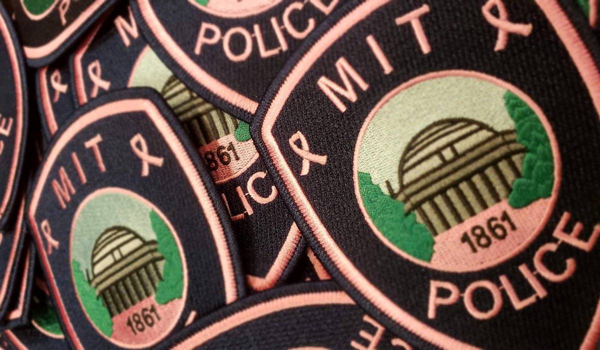 MITPolice's tweet photo. Pink Patch Sales Are Coming to Lobby 10 Next Week - Patches are $10 each.  Dates:
- Tues., Oct. 27: 8AM-12PM
- Wed., Oct. 28: 4PM-6PM
- Thurs., Oct. 29: 11:30AM-2:30PM

All proceeds will be donated to the Triple Negative Breast Cancer Foundation: https://t.co/A1s779GvrC. https://t.co/qBQ6v4f3fl