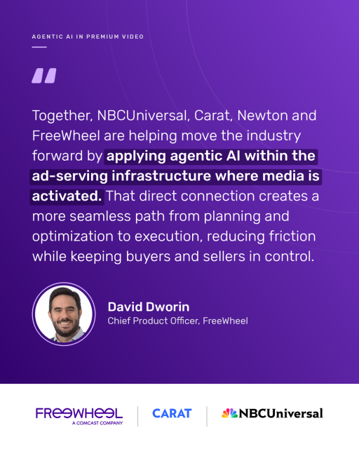 FutureAdTech's tweet photo. .@Carat_USA, @NBCUniversal, @FreeWheel and @NewtonResearch have introduced a programmatic agentic media solution designed to help advertisers optimize upfront investments across NBCUniversal inventory. #FreeWheelEmp https://t.co/Xr8aV0LVR8 https://t.co/QclhVje3D0