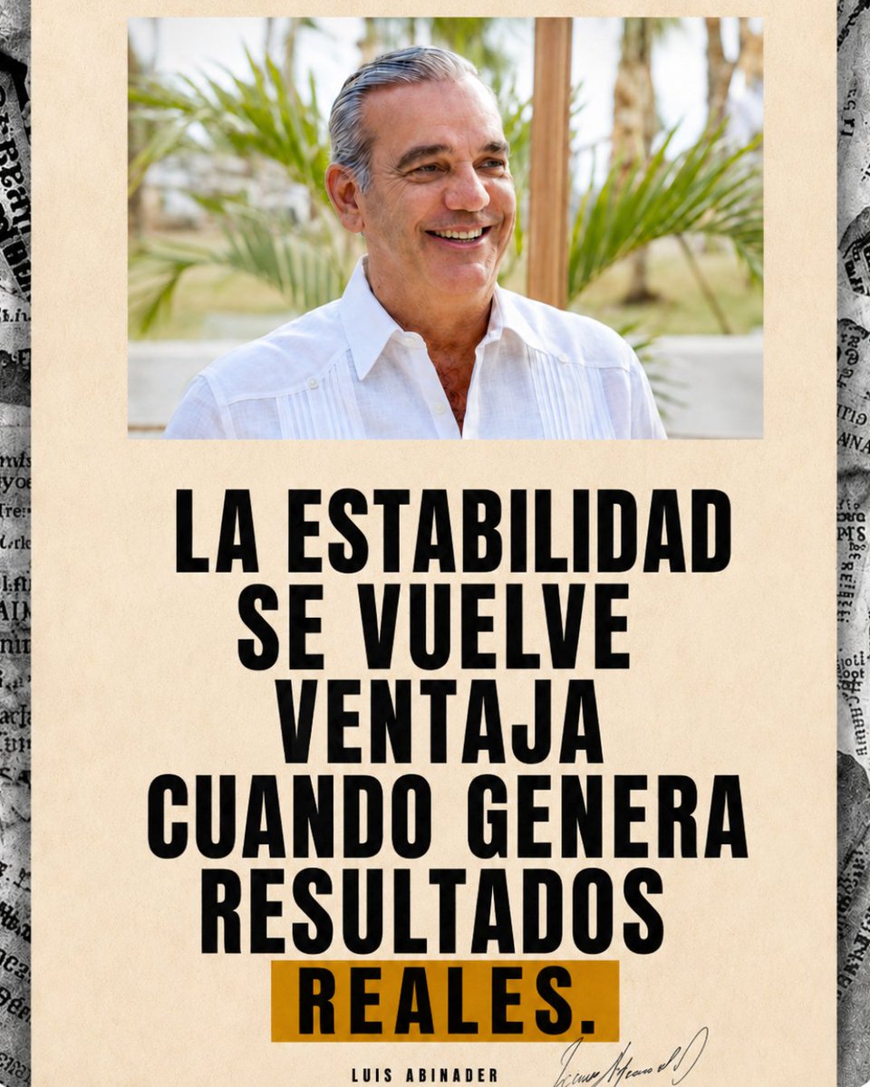 JoseManuelOpina's tweet photo. Hay algo que considero fundamental para el futuro económico de República Dominicana: la estabilidad. 🇩🇴

En una región donde los desafíos económicos son constantes, generar confianza puede marcar una gran diferencia.

Y creo que ese ha sido uno de los puntos importantes de la gestión de Luis Abinader: proyectar al país como un destino atractivo para la inversión, el turismo y los negocios.

Pero la confianza no debería quedarse únicamente en los indicadores económicos. Su verdadero valor está en que se traduzca en empleos, mejores infraestructuras y más oportunidades para emprendedores y familias dominicanas.

Porque atraer inversión es importante, pero conseguir que sus beneficios lleguen a más rincones del país es lo que realmente fortalece nuestro desarrollo. 📊🇩🇴

#LuisAbinader #RepublicaDominicana #EconomiaRD #InversionRD #DesarrolloRD