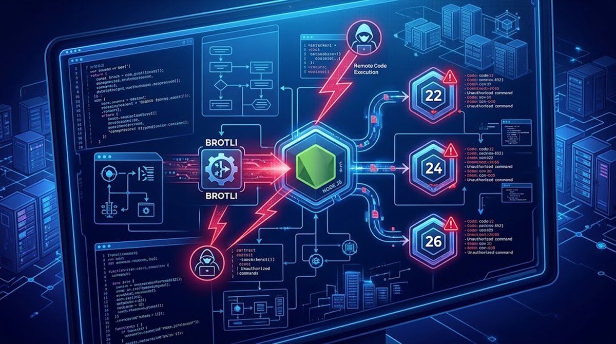 redsecuretech's tweet photo. If you run Node.js, check your version right now.

A flaw in the bundled Brotli decompression code could allow remote code execution. A public proof-of-concept is already out.

👉 Full guide: https://t.co/3sEY4SzJa3

#NodeJS #CyberSecurity #InfoSec #WebSecurity #AppSec https://t.co/ZQMmap0Rm4