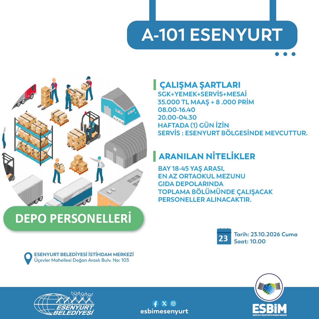 esbimesenyurt1's tweet photo. Bizim işimiz, Sizin istihdamınız...
https://t.co/C5omzFWbAR
#EsenyurtBelediyesi
#Esbim #Esenyurttaiş #İşarıyorum #İşçiarıyorum https://t.co/vnlzEwQlTz