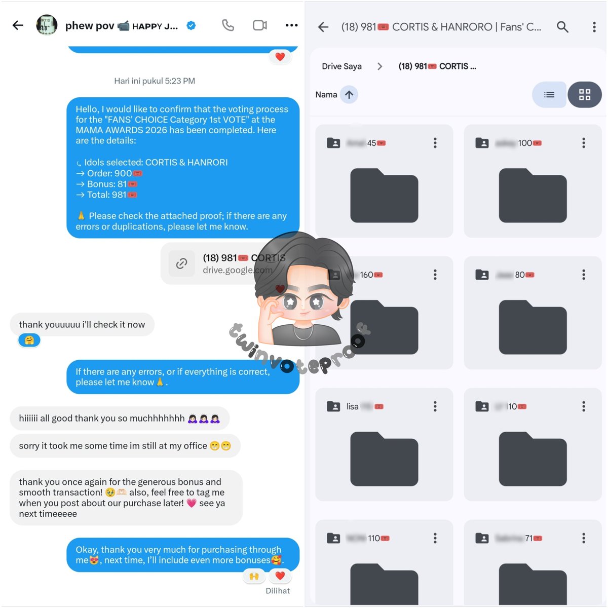 twinvoting's tweet photo. DONE ORDER — 2026.10.22
🗳 Package 1 (900🎟) + Bonus 81🎟
👤 @coerhapsody
🏆 MAMA AWARDS 2026 | Fans' Choice Category 1st Vote → ( #CORTIS , #HANRORI ) 

Proof verified. Thank you for your order! ✅

​📌 #twinvoteproof https://t.co/YITHP7BXcX