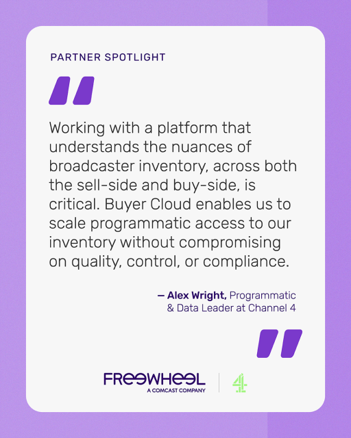 FutureAdTech's tweet photo. As demand grows for more flexible, transparent buying, Channel 4's integration with FreeWheel Buyer Cloud is a meaningful step forward, connecting premium broadcaster inventory with seamless, data-driven programmatic buying. #FreeWheelEmp https://t.co/fvLEb7PTMa https://t.co/eIknORi9e6