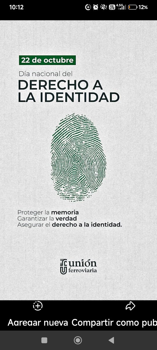 MujFerrovUF's tweet photo. 🗓️ 22 de octubre 
DÍA NACIONAL DEL DERECHO A LA IDENTIDAD 
#son30mil
#NuncaMás
#derechoalaidentidad 
#argentina https://t.co/uoQvDStMFj