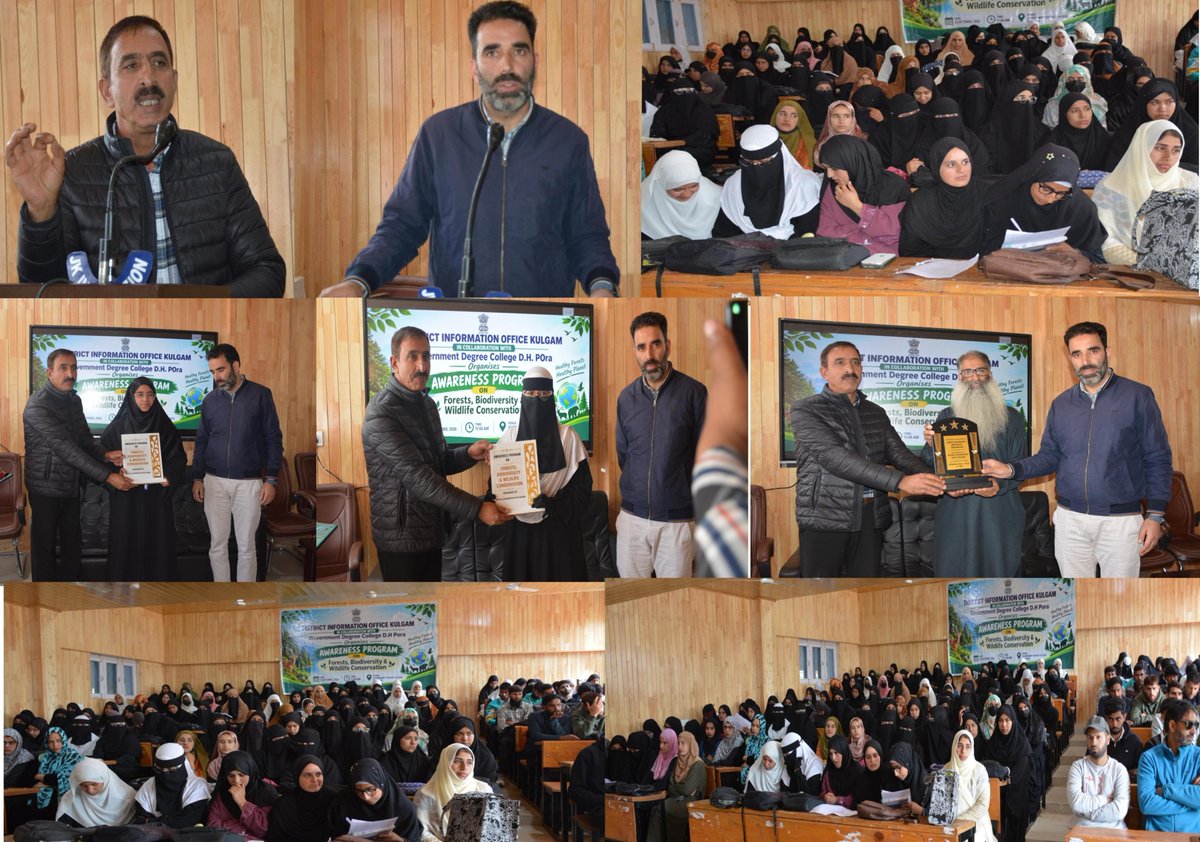 DcKulgam's tweet photo. GDC D.H. Pora &amp; Information &amp;PR Deptt Kulgam organise awareness prog on Forests,Biodiversity &amp; Wildlife Conservation at DH Pora.
@diprjk @DioKulgam @OfficeOfLGJandK  @Shahzad_2702 @ddnewsSrinagar @OfficeOfLGJandK @jk_forest https://t.co/clV5Z09L0U