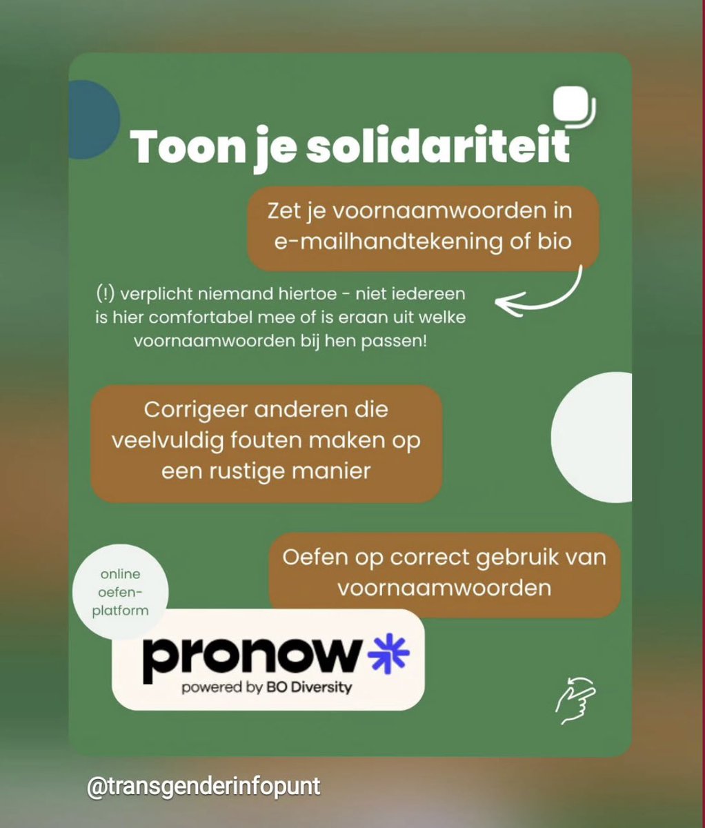 FreijaVDD's tweet photo. Volgens “EU justice” is het gebruik van #pronouns simpel.
Ik heb echter gisteren, op de internationale pronouns day, geleerd dat het niet altijd makkelijk is maar dat er tools zijn om te oefenen op een online platform! Oef!
(TIP krijgt uiteraard Vlaamse subsidies) https://t.co/cve6LSCOIW