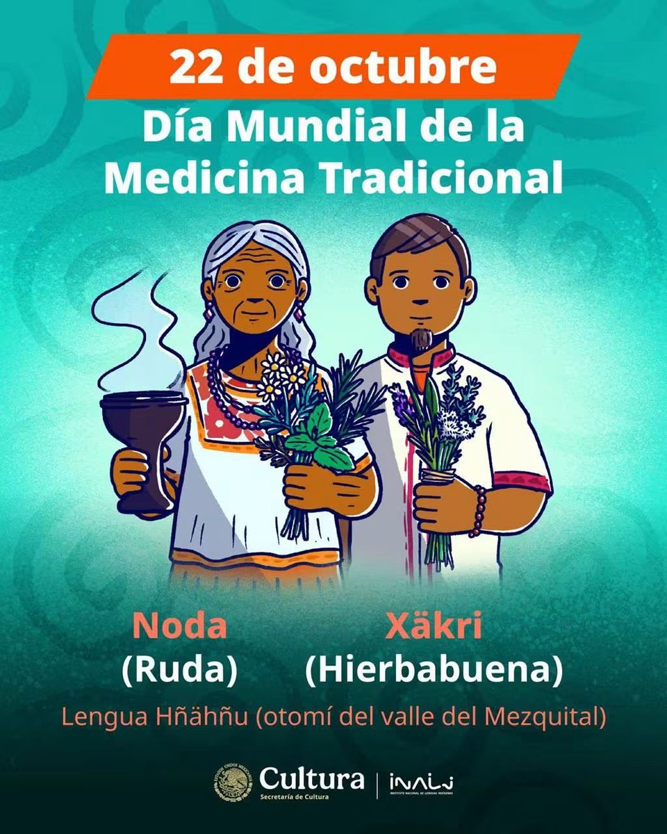 INALIMEXICO's tweet photo. #Compártelo 📢

🗣 22 de octubre, Día Mundial de la Medicina Tradicional

#MéxicoPluricultural 🇲🇽    #LenguasIndígenas    

¿Cómo lo dices en tu lengua? https://t.co/EpLy4vHXPe