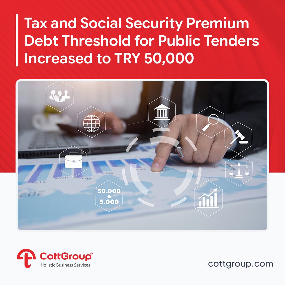 CottGroup's tweet photo. Tax and Social Security Premium Debt Threshold for Public Tenders Increased to TRY 50,000
Click for further details: https://t.co/69ZkKBwMpl

#publictenders #taxdebt #premiumdebt #CottGroup https://t.co/pGyh250Hsc