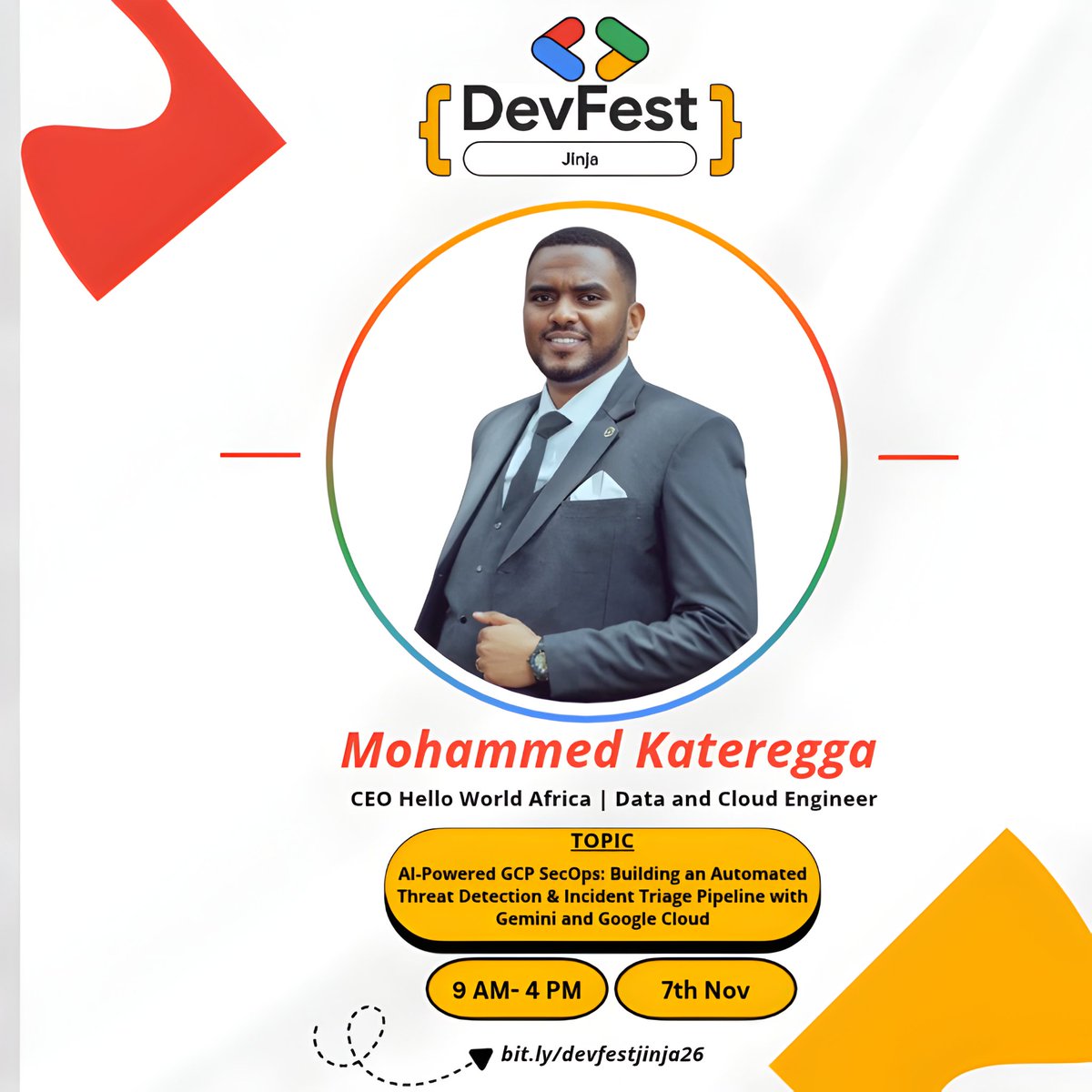 GDGJinja's tweet photo. Don't miss @AfricanTechVC  , a Data and Cloud Engineer  joining us at #DevFestJinja26 to explore how AI can help security teams detect threats and  incidents .

Secure your spot here: https://t.co/O58W2WlPO6

#DevFestJinja26 #GoogleCloud #CyberSecurity #ArtificialIntelligence https://t.co/tDvBSwTkgw