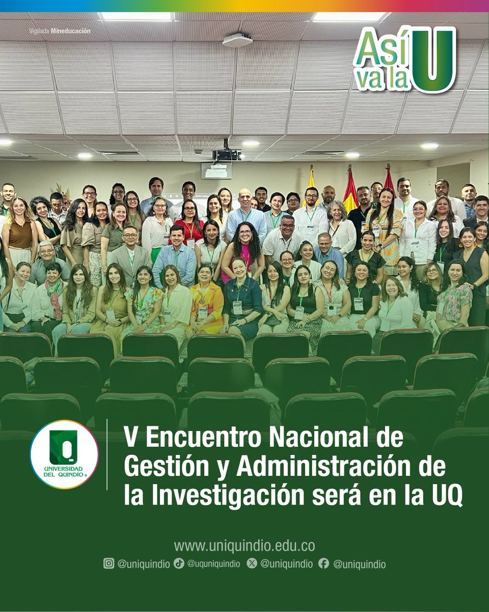 InvestigacionUQ's tweet photo. ¡La @Uniquindio será el punto de encuentro de quienes impulsan el desarrollo científico del país! 🚀💚

Entre el 12 y el 13 de noviembre del presente año, nuestro campus será sede del V Encuentro Nacional de Gestión y Administración de la Investigación de @COREMA_ (🧵) https://t.co/FB27PZjWWd