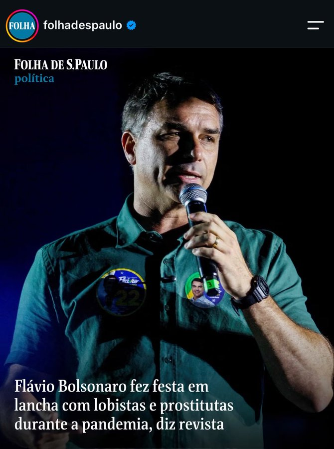 ZAMENZA's tweet photo. A Revista Piauí informou que no dia que o Flávio Bolsonaro estava curtindo a vida com lobistas e prostitutas em uma lancha, mais de 1.100 pessoas morreram de covid. Deus, pátria e orgia. https://t.co/YbnpThPccs