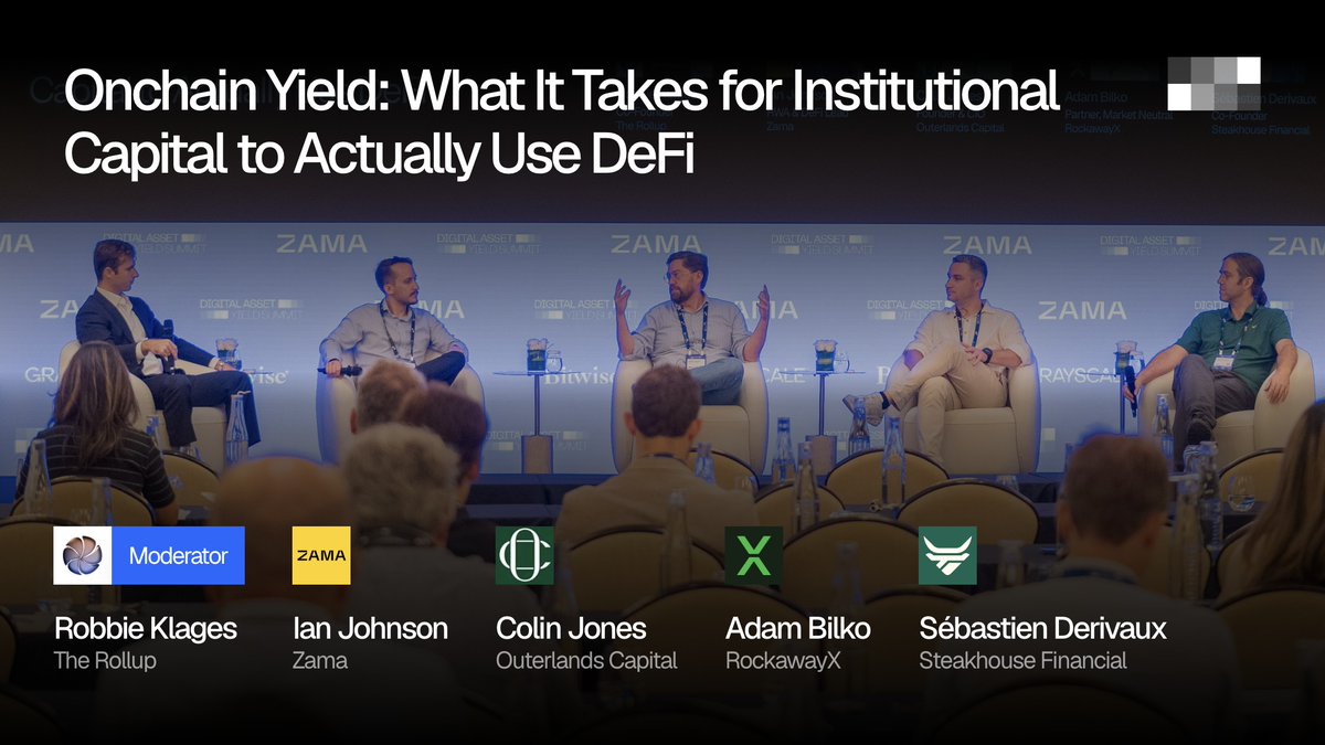 Yield_Summit's tweet photo. 🔗 Watch the full "What It Takes for Institutional Capital to Actually Use DeFi" panel on YouTube → https://t.co/9uIQrVIxk9 https://t.co/KIbf7M4y2h
